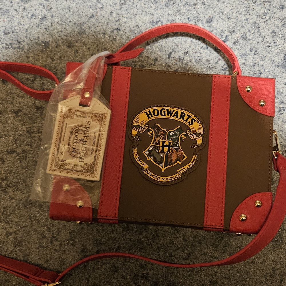 Loungefly Brown and Red Hogwarts Crossbody Bag